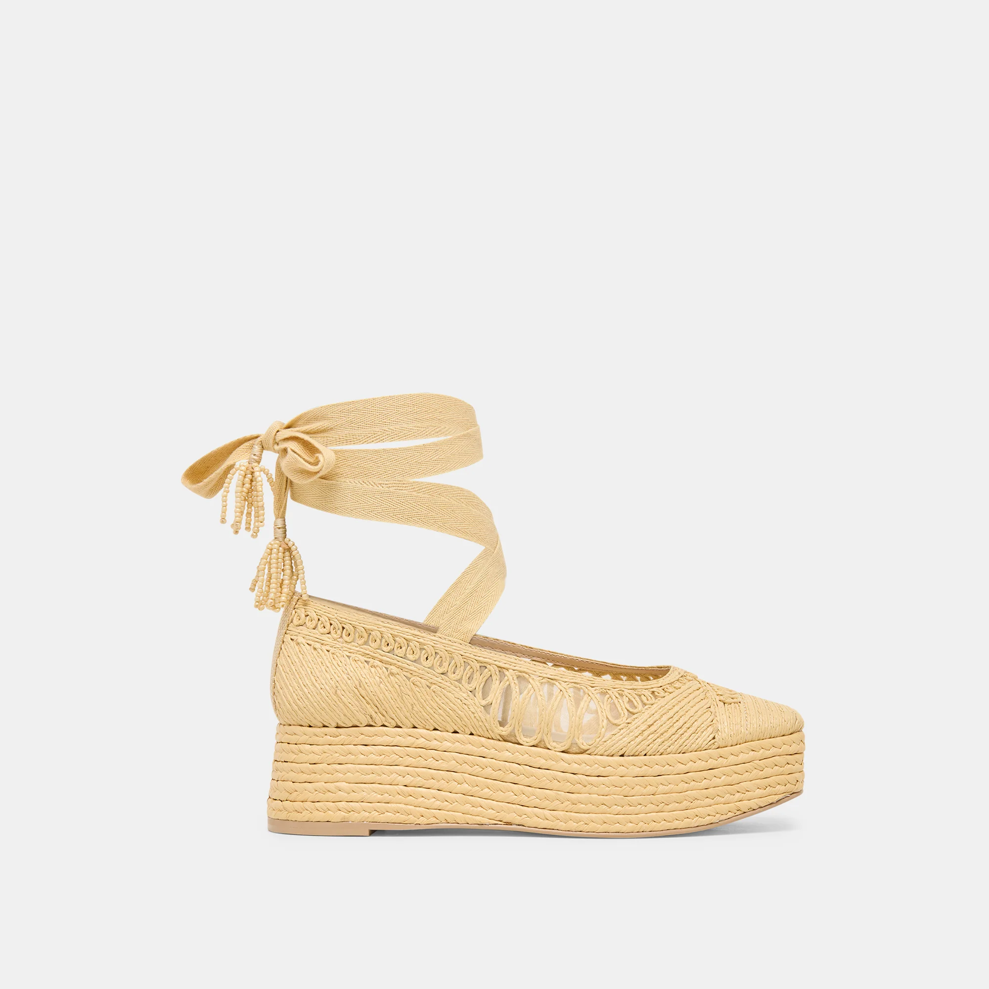 FARIS FLATS LT NATURAL MACRAME