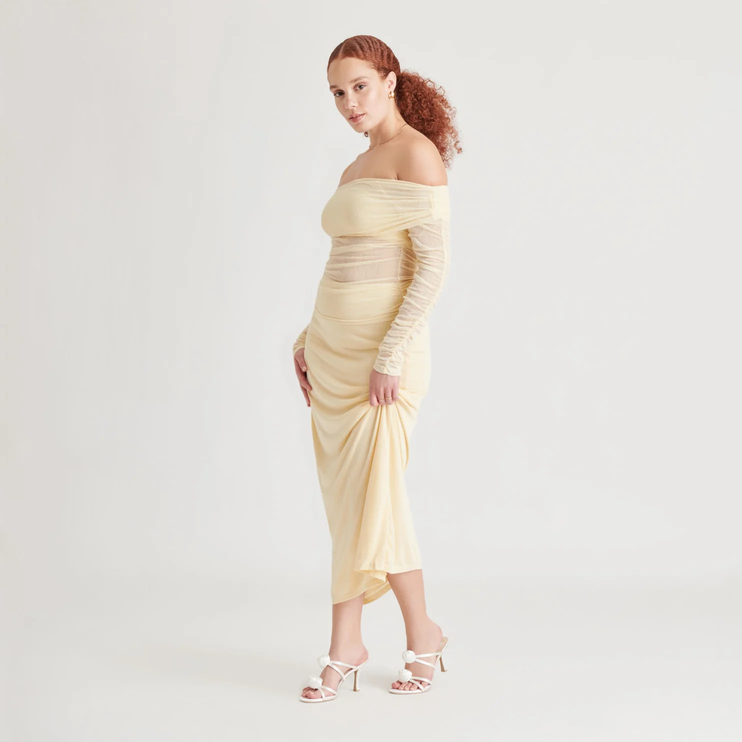 LINZY HEELS TRUE WHITE SATIN - Image 2