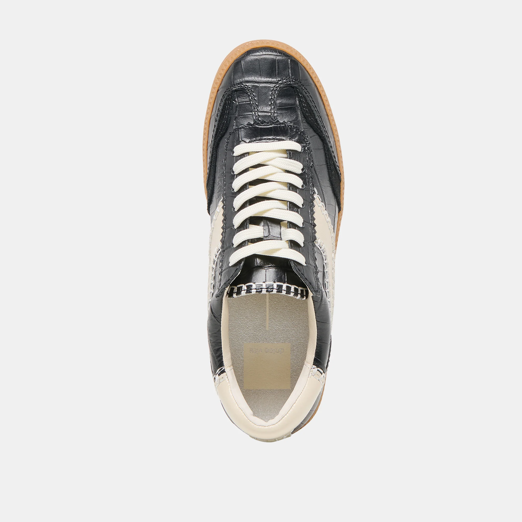 NOTICE STITCH SNEAKERS NOIR CROCO EMBOSSED LEATHER - Image 10
