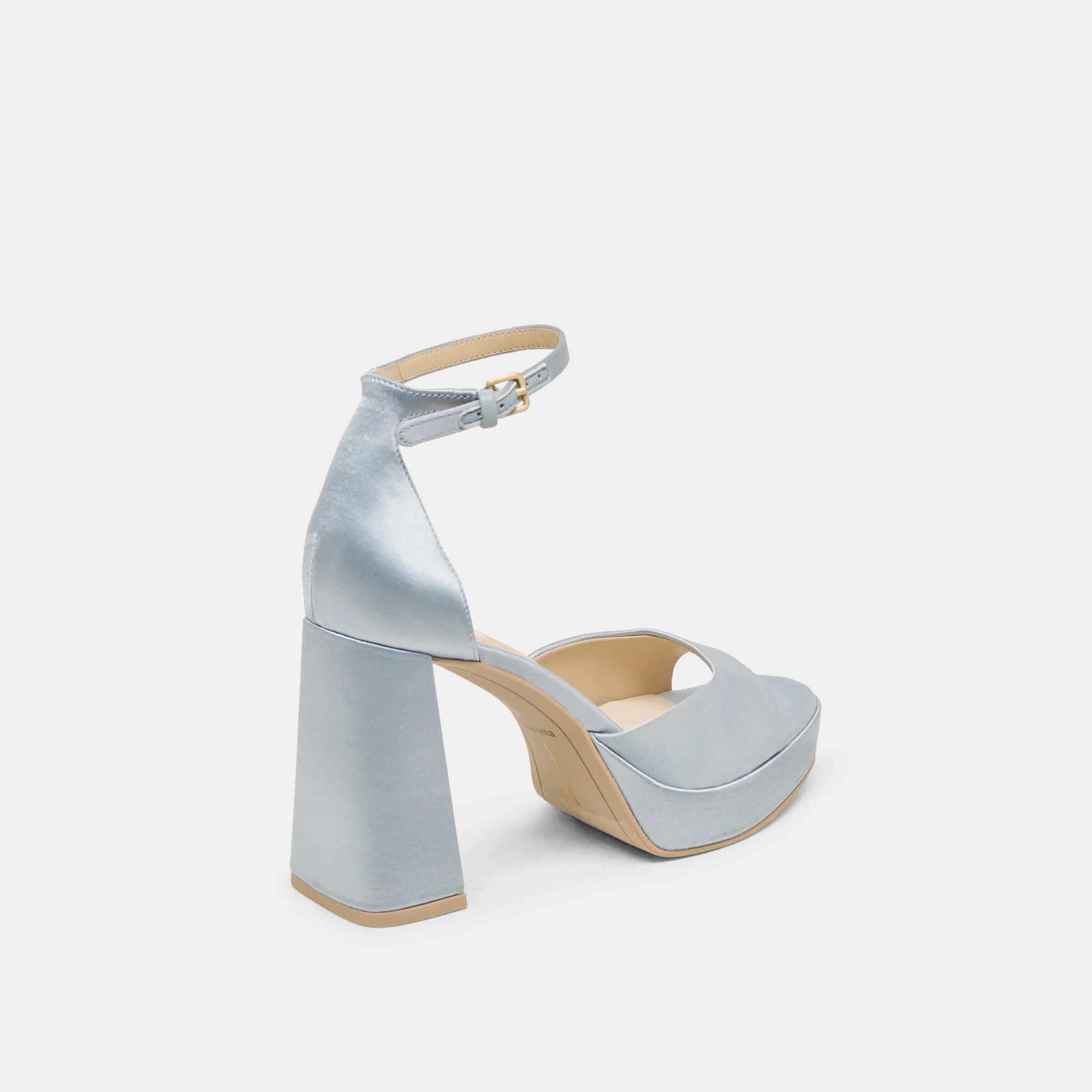 PANDRO HEELS LIGHT BLUE SATIN - Image 3