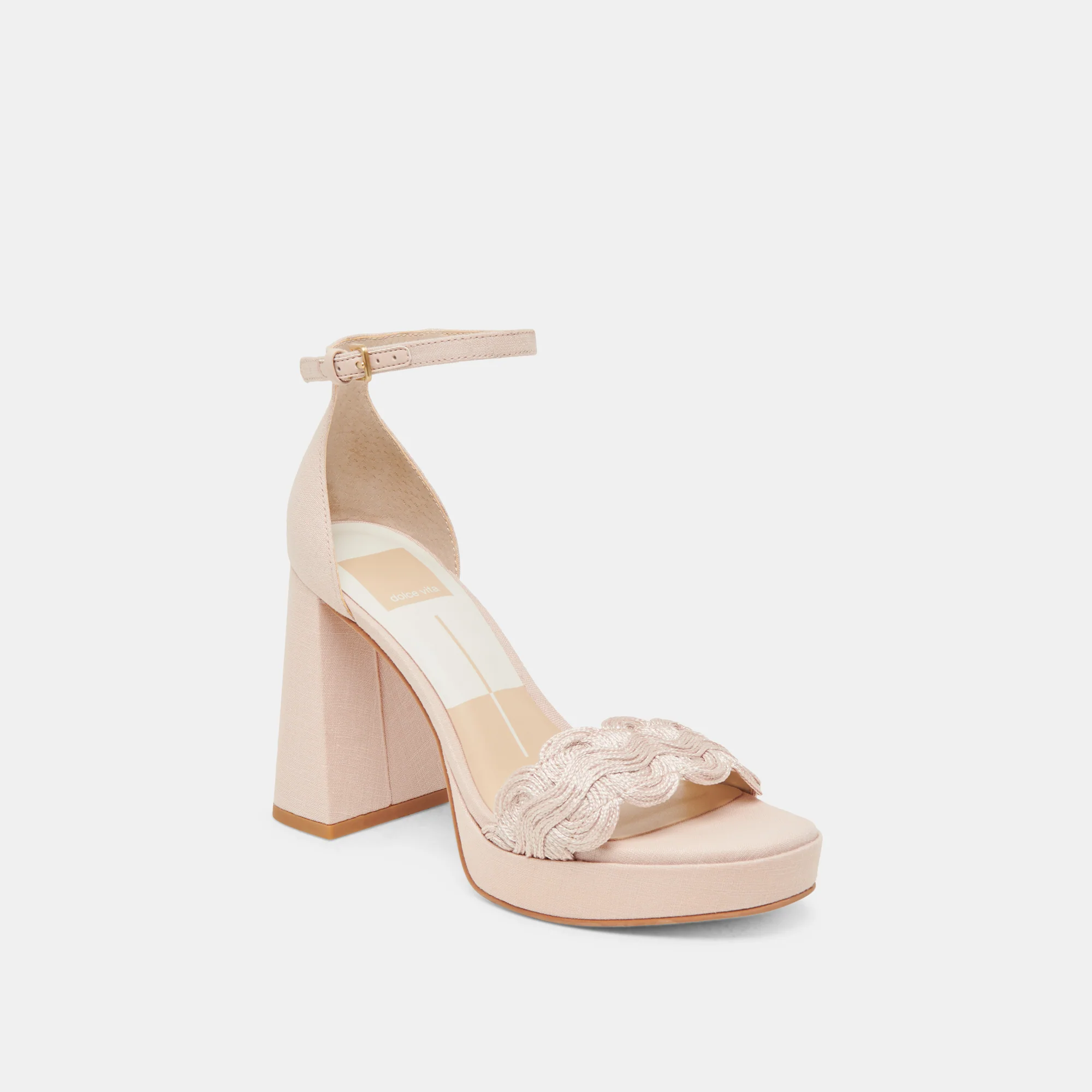 PELTIN HEELS LIGHT PINK WOVEN RAFFIA - Image 3